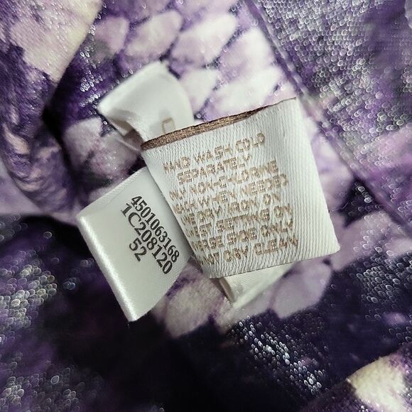 EUC Chico's linen cotton snakeskin print button down jacket blazer top, purple - Picture 9 of 10